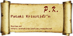 Pataki Krisztián névjegykártya